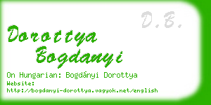 dorottya bogdanyi business card